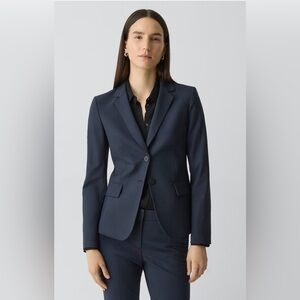 Theory Carissa Blazer in Good Wool Woman’s Size: 12 Nocturne Navy NWT (R68)